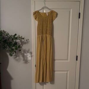 Yellow Smocked Maxi Dress